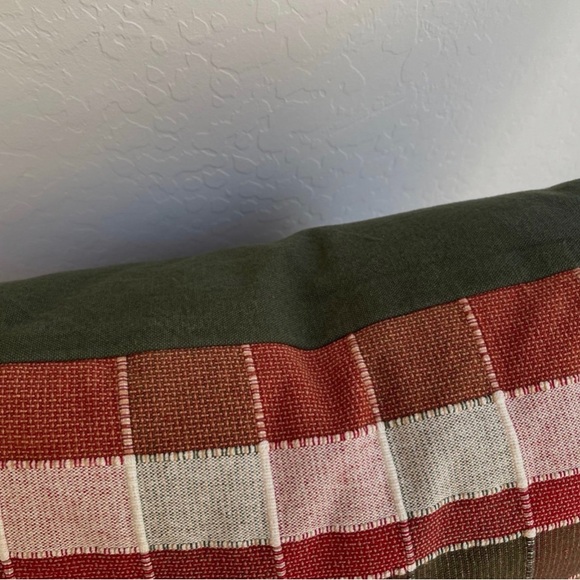 Oversized Woven Grid Square Throw Pillow Red/Green - Threshold Studio McGee - Picture 6 of 7